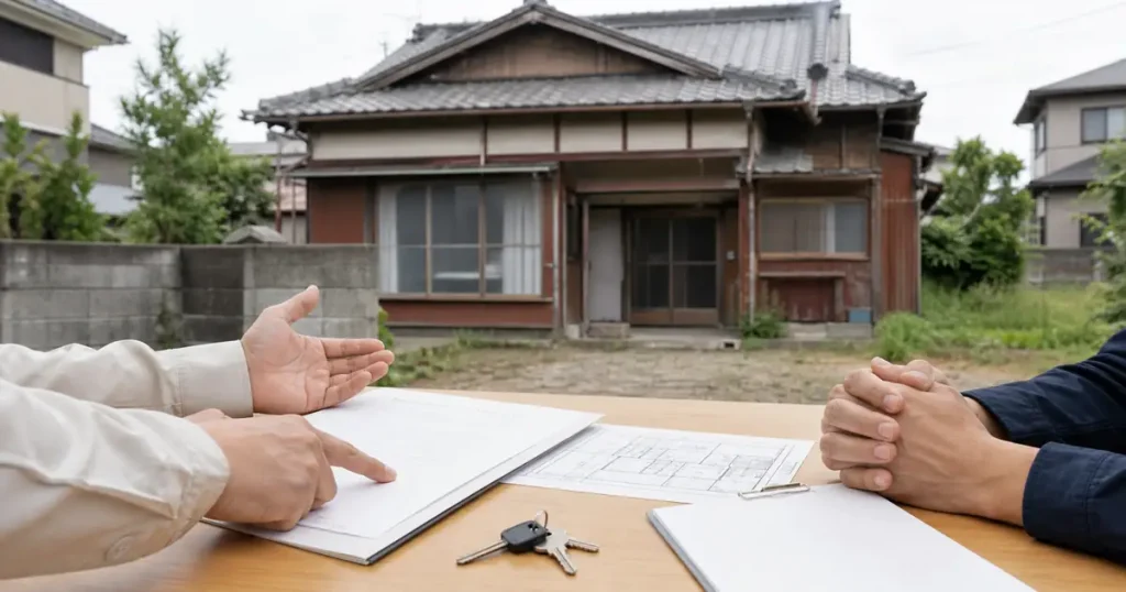 古家付き土地の売買契約と解体範囲を確認する当事者
